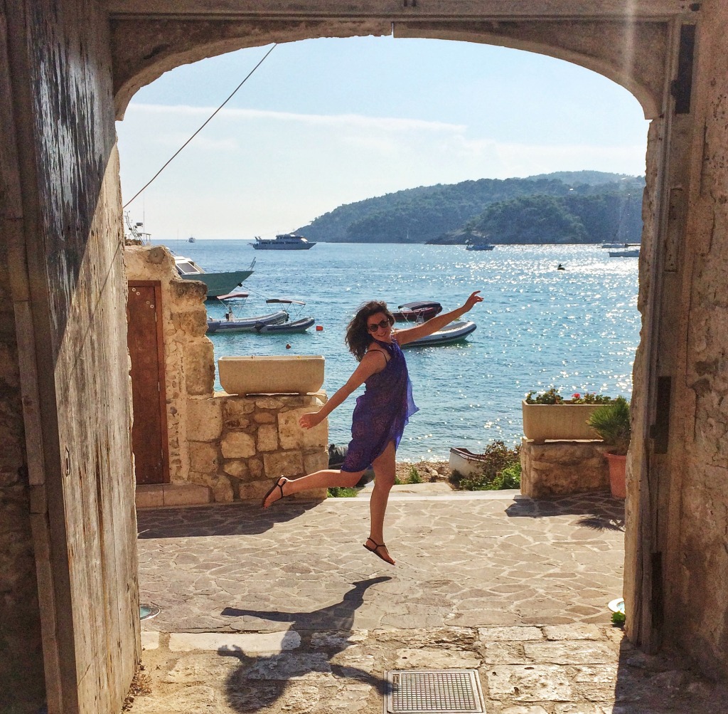 Here I am literally frolicking around the island of San Nicola Island - one of the Tremiti Islands off the coast of Gargano.